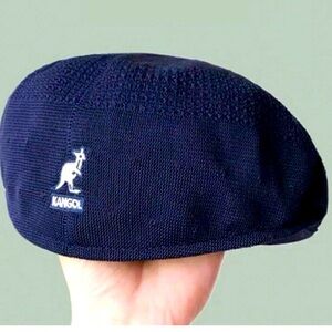 Kangol Breathable Beret Hat Newsboy Woven Mesh Flat Cap YouthXL Navy